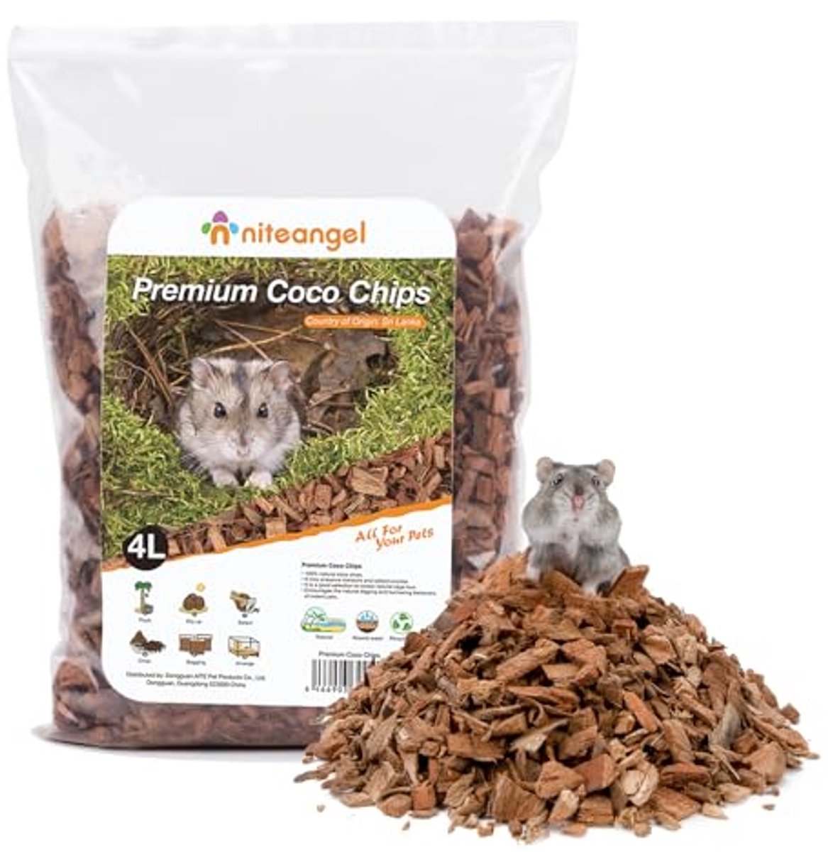 Natuurlijke Coco/Kurk Hamster Beddengoed voor Dwerghamsters, Gerbils, Muizen en Degus