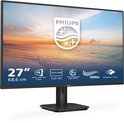 Philips 27-inch monitor met een tropische zonsondergang en specificaties 1920x1080, 120Hz, 1ms.