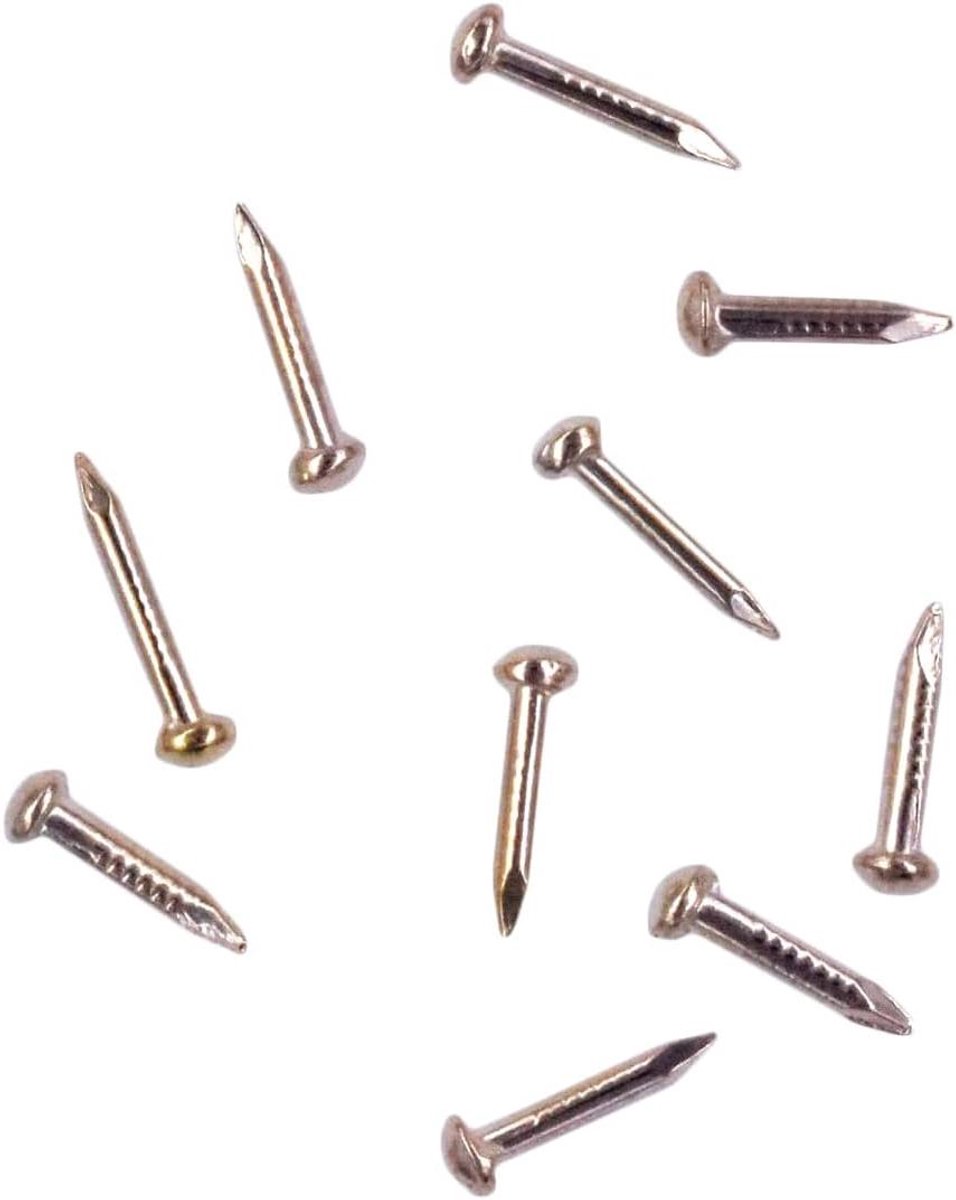 Allecto plus - Ronde kop messing spijkers 10 mm, 300 stuks, ijzeren spijkers | DIY benodigdheden
