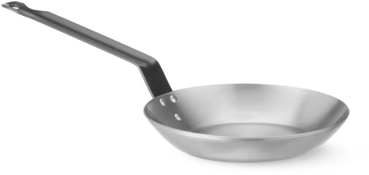 HENDI Koekenpan - koolstofstaal - voor bakken - diameter 22 cm, hoogte 10 cm - inductie en oven