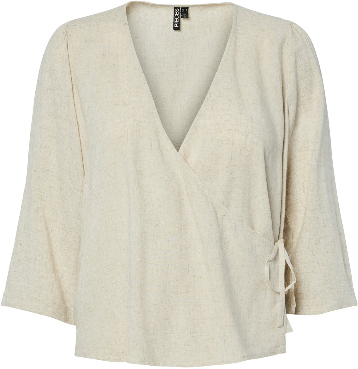 Pieces wikkelblouse PCPIA 3/4 LINNENMIX