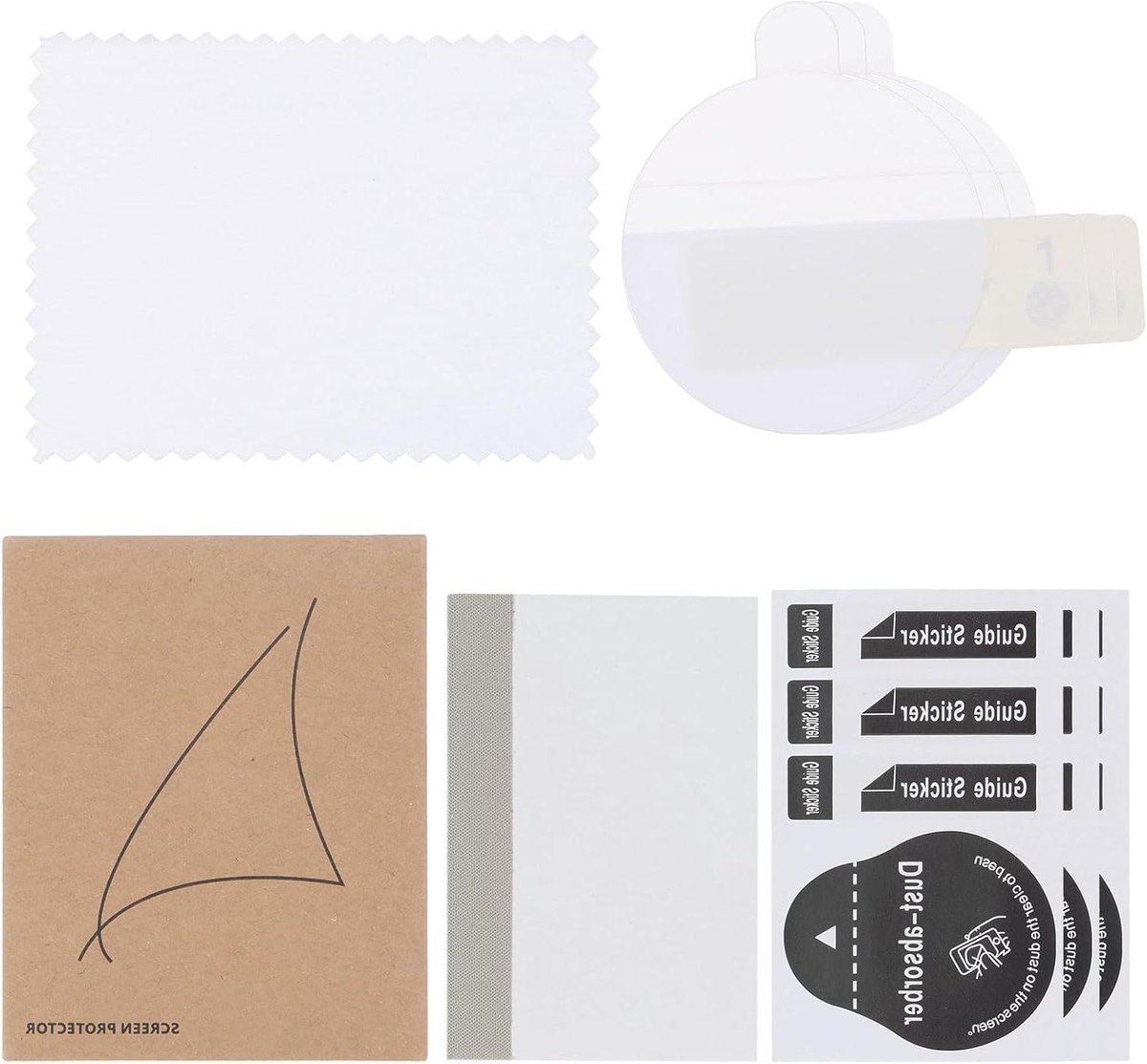 Allecto plus - Displaybeschermfolie voor horloges 30 mm, krasbestendig HD, waterdicht, ultradun met doek, sticker, schraper - 3 stuks.