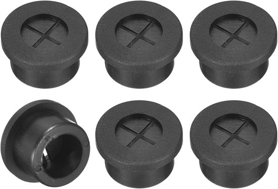 QUARKZMAN Kabeldoorvoer Bureau - 8 Stuks Flexibele Rubberen Kabelgaten - Zwart - 12mm