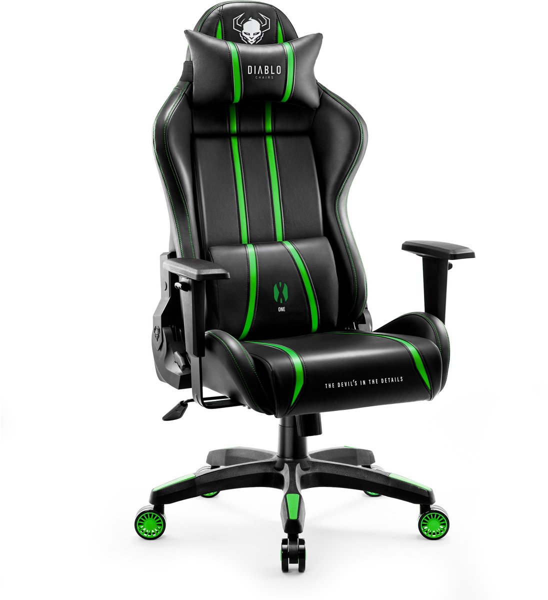 DIABLO CHAIRS - Gaming stoel X.One 2.0 - Bureaustoel verstelbaar - Normale maat - Zwart en groen