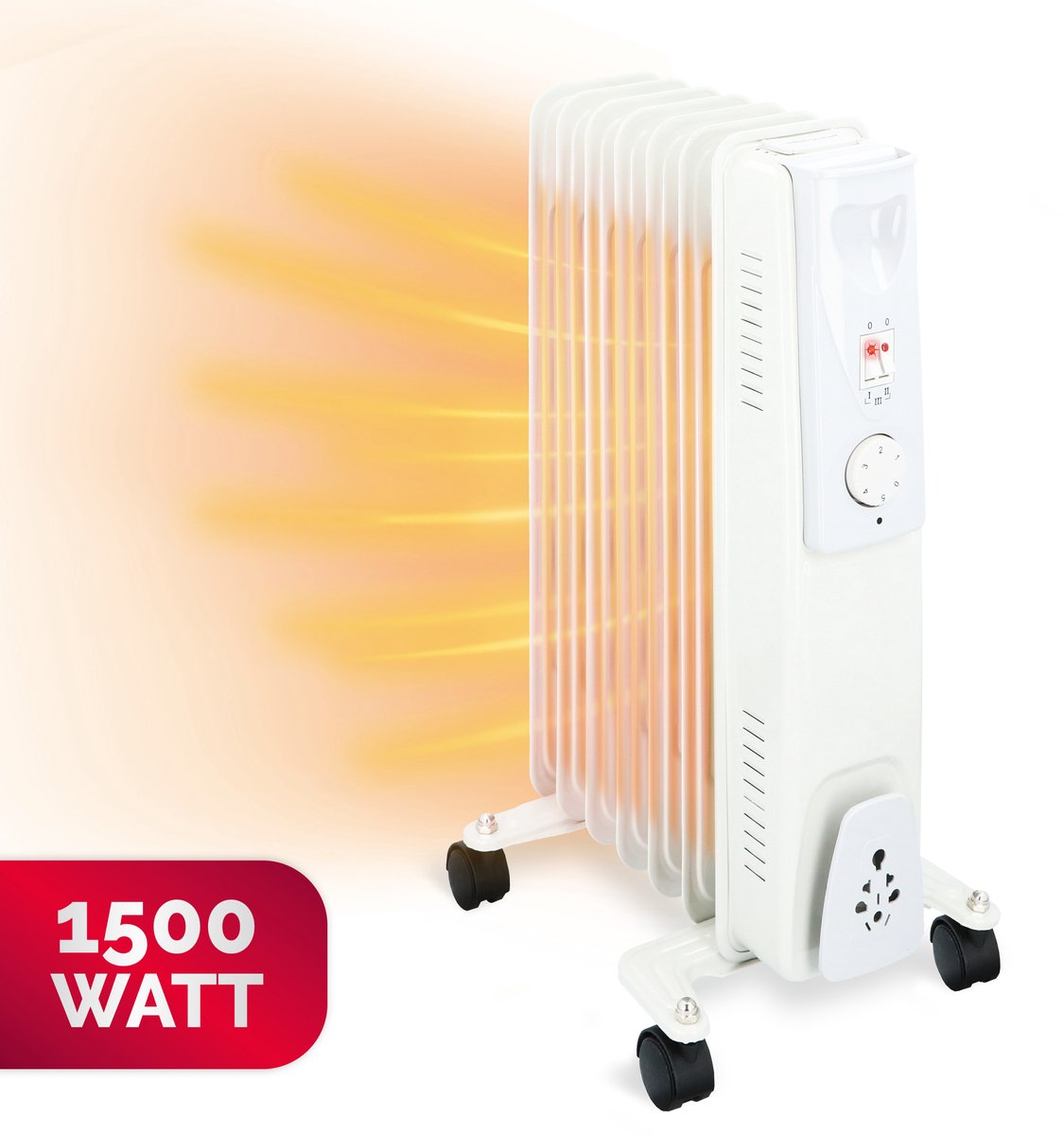 alpina Olieradiator - Elektrische Bijverwarming - met Thermostaat - 1500 Watt - Wit