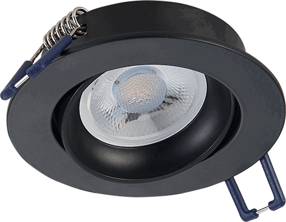 [Merk] Inbouwspot - kantelbaar 70mm - 1 stuk - zwart aluminium