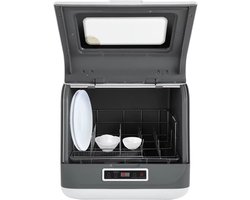 Mini Vaatwasser Tafelmodel – Voor Kleine Huishoudens – Wit – PP/ABS/RVS – 45x40x44,8 cm – Inclusief Waterslang – 4-6 Sets – Compact & Energiezuinig