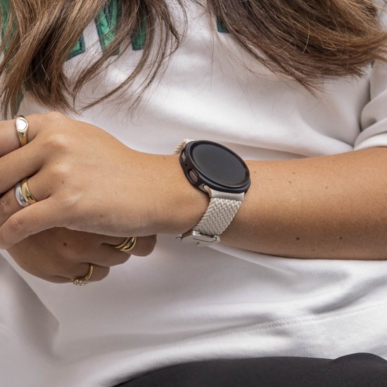 Strap-it Hard case hoesje met screen protector glas - geschikt voor Samsung Galaxy Watch 8 - 40mm (zwart)