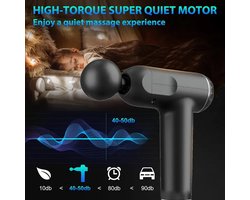 Fascia-massagepistool met 8 verwisselbare massagekoppen - USB-oplaadbaar, ergonomisch ontwerp, geschikt voor volledige lichaams-, spier- en triggerpointmassage, diepe weefseldrukmassage