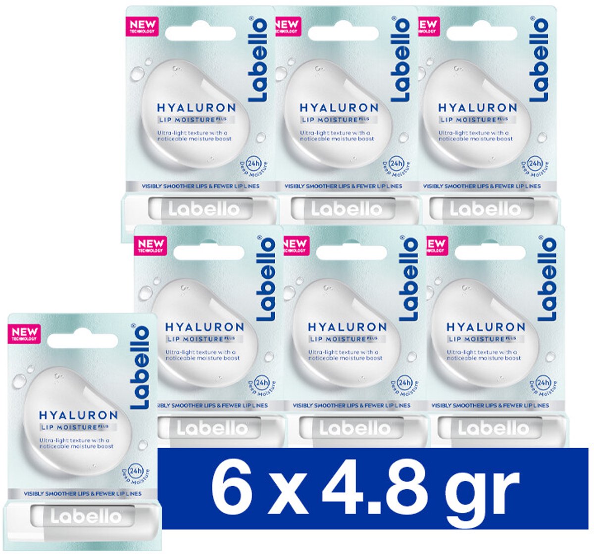 Labello Lippenbalsem Hyaluron - 6 x - Voordeelverpakking