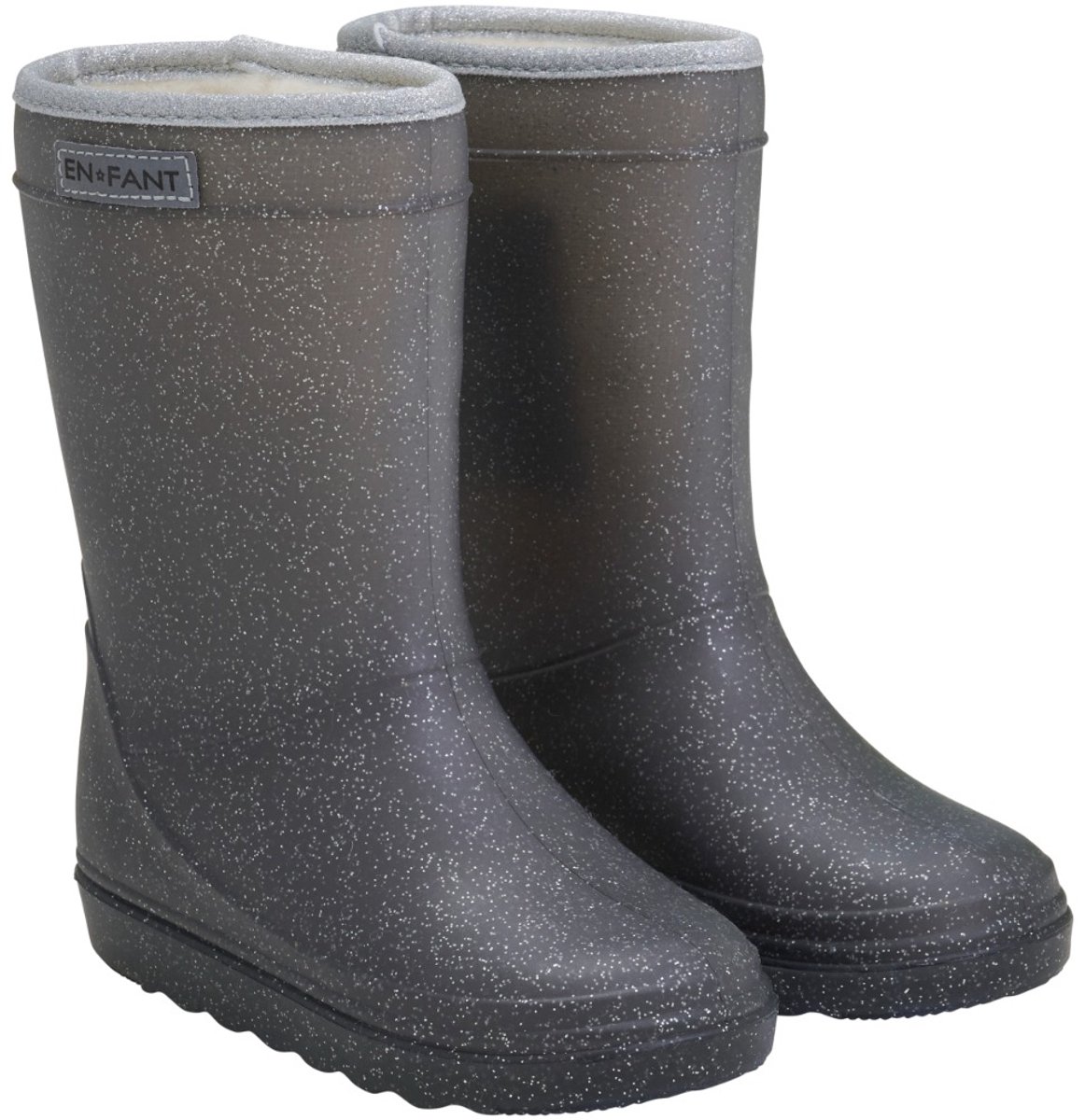 Enfant Thermoboots - Gevoerde regenlaarzen - Meisjes - Ebony - Grijs Glitter- Maat 26