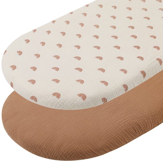 Drap-housse en mousseline de coton 82x41CM, drap-housse 100% coton, adapté aux matelas ovales et rectangulaires 70x35 78x36 80x40 cm (couleur arc-en-ciel)