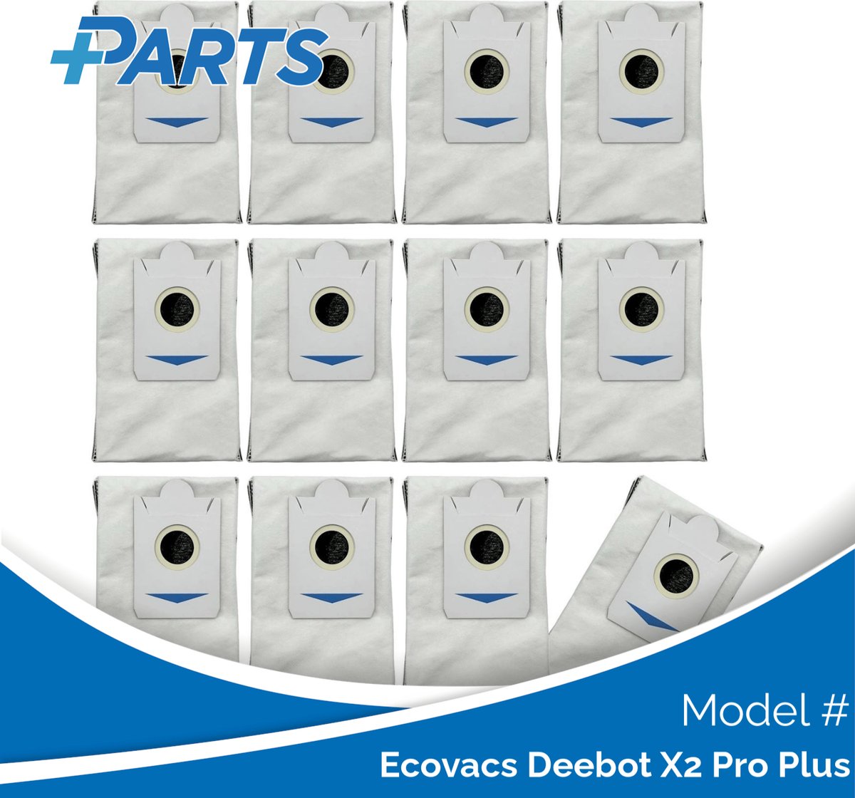 Ecovacs Deebot X2 Pro Plus Stofzakken (12 Stuks, Plus.Parts® alternatief voor DDB030025)