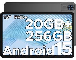 DOOGEE T36 -Android 15 -tablet -32 GB RAM + 256 GB ROM-8800 mAh -4G LTE- Octa Core-12 inch 90 Hz-BT 5.0 -13 MP camera - FaceID - dubbele speakers-Zwart