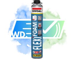 Soudal Flexifoam Gun purschuim - 750 ml bus - elastisch - voor isolatie en luchtdichting