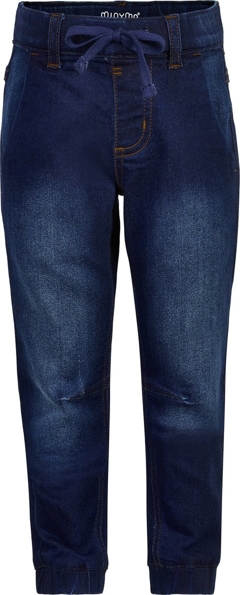 Minymo kinderbroek, jeans, stretch, loose fit, donkerblauw denim
