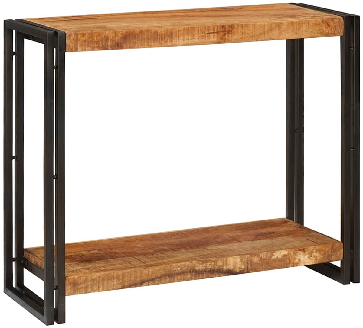 vidaXL Wandtafel - met - plank - Bruin - 90 - x - 33 - x - 75 - cm - Massief - Mango - Hout