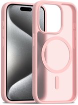 Solidenz Hoesje - Geschikt voor iPhone 15 Pro - FrostMag Backcover geschikt voor MagSafe - Roze