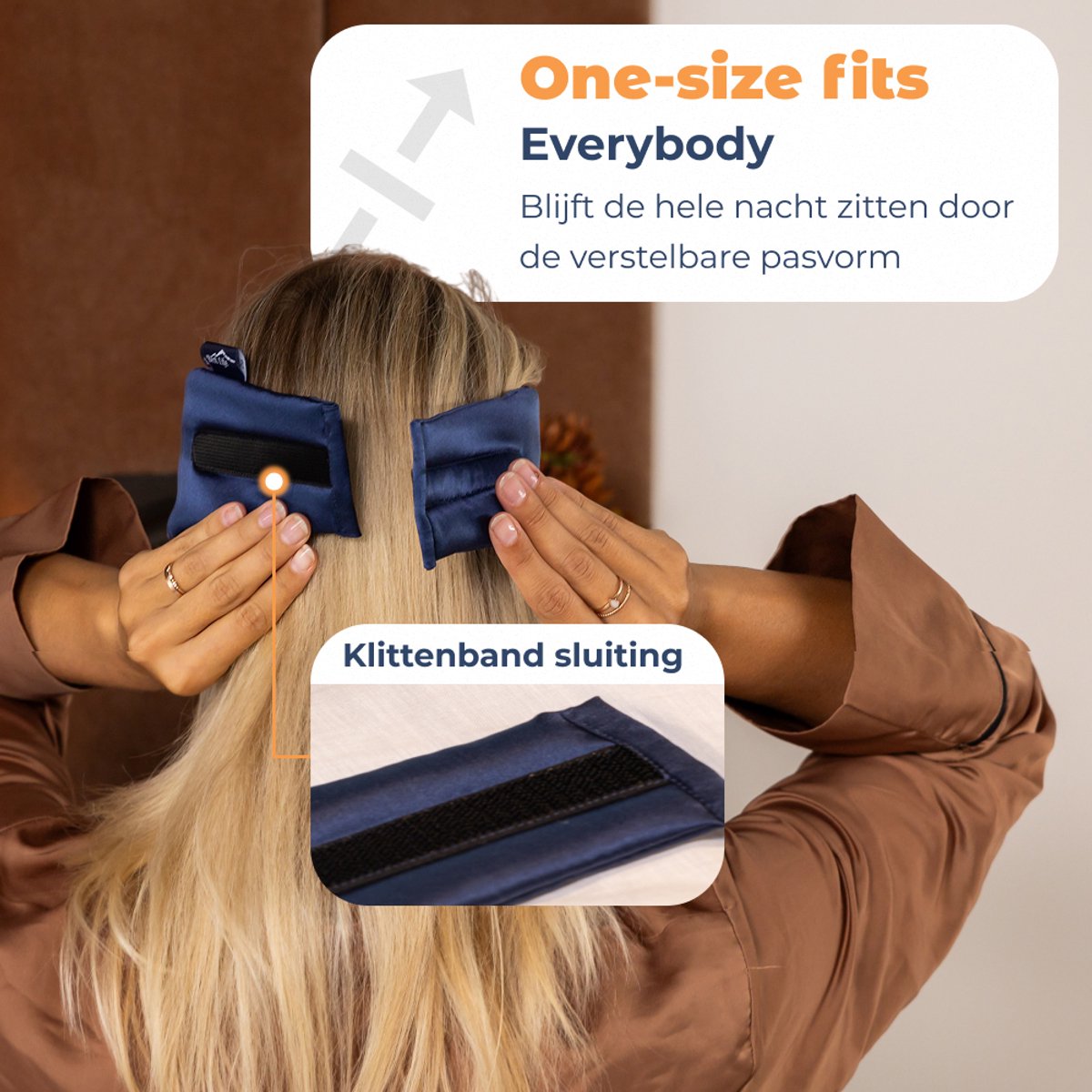 Best Life Zijden Slaapmasker - Oogmasker Slaap - Vrouwen & Mannen - Navy — afbeelding 8