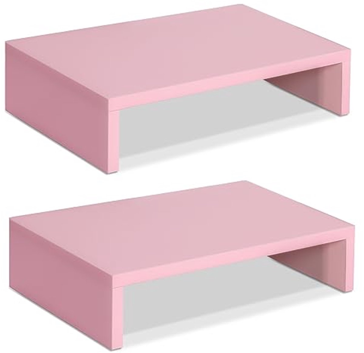 Verstelbare Monitorstandaard voor Dubbele Monitoren - 2-Pack Hout en Roze