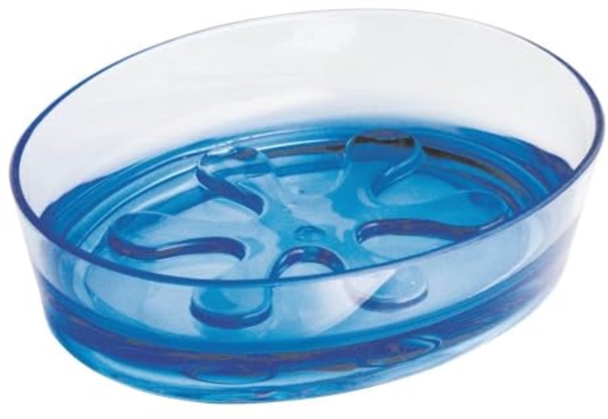 Zeepschaal met Groeven - Oceaanblauw