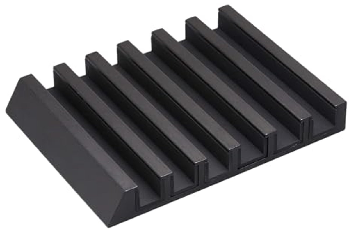 Tablet Stand van Aluminium en Siliconen in Zwart - 10 x 13 x 1,8 cm
