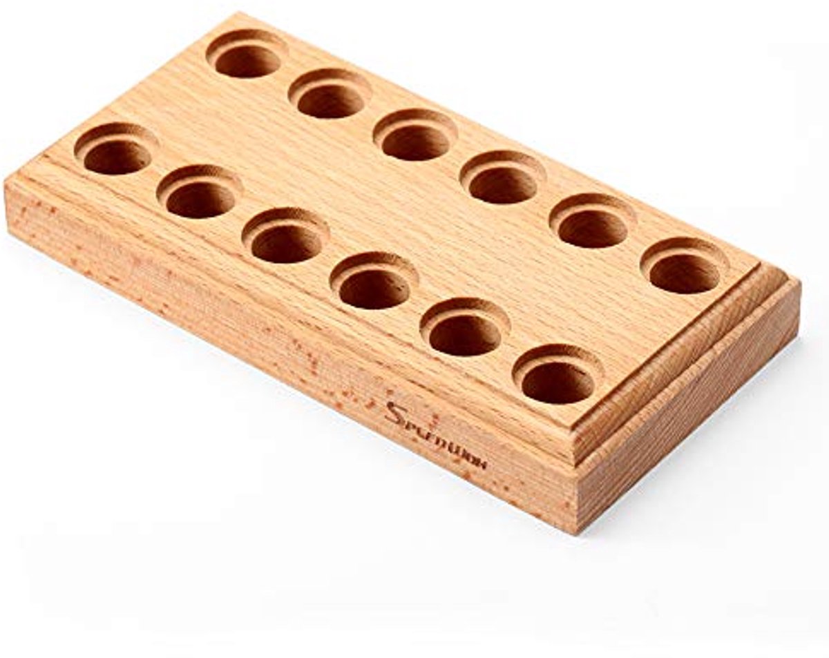 Houten Tang Blok Organizer voor 6 Tangen met 12 Gaten