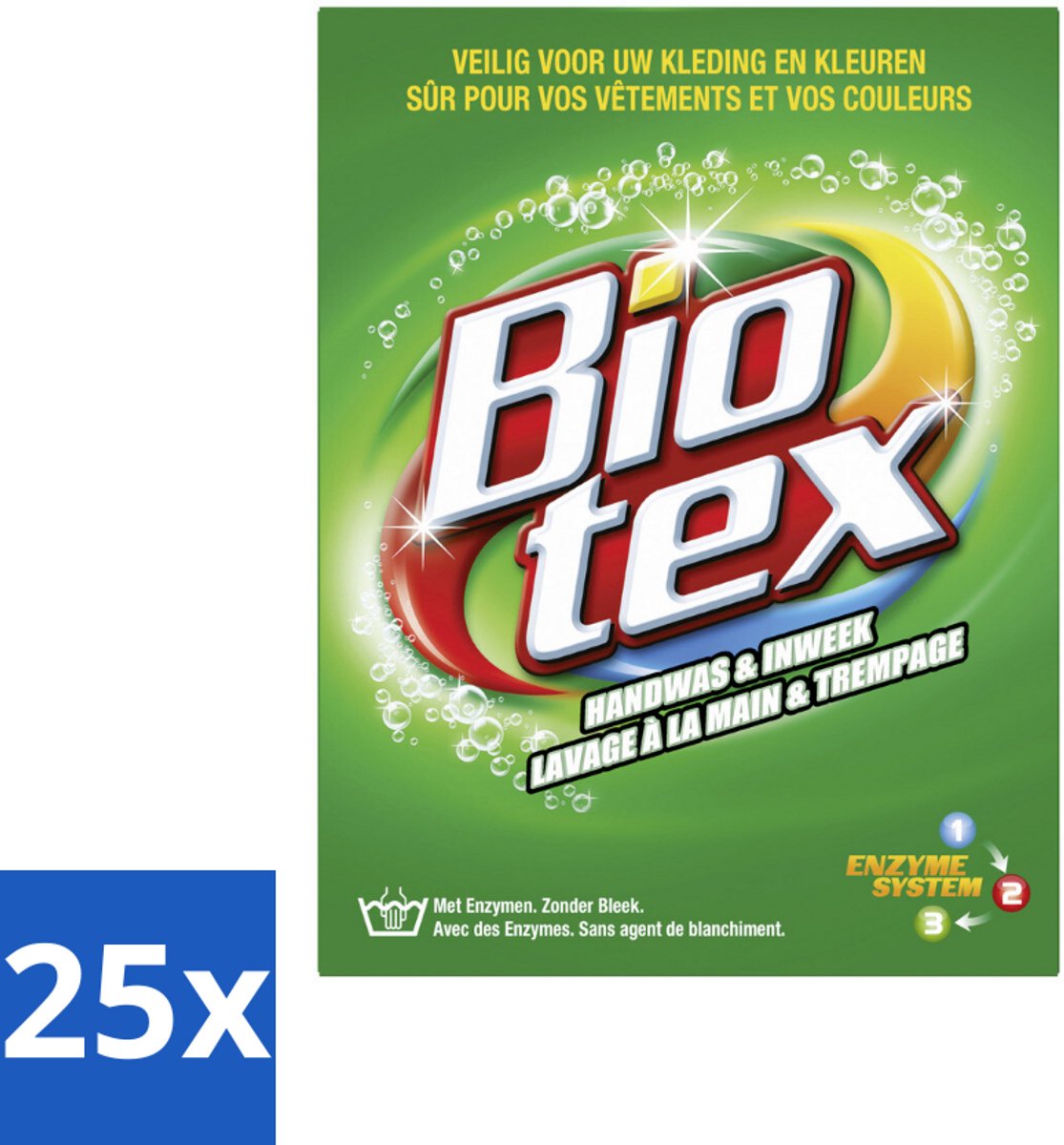 25 x Biotex Handwas & Inweek Poeder 720 gr - Handwas - Inweek Waspoeder - Biologisch Wasmiddel - Enzymen - Veilig Voor Stof