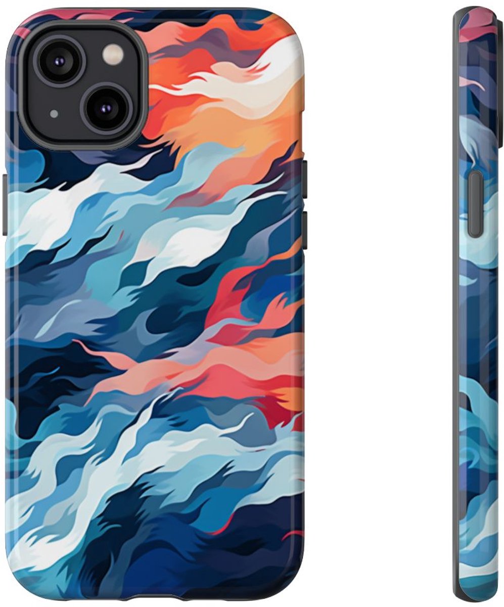 Abstracte Golvende Patronen – Telefoonhoesje Geschikt voor iPhone 14 Plus