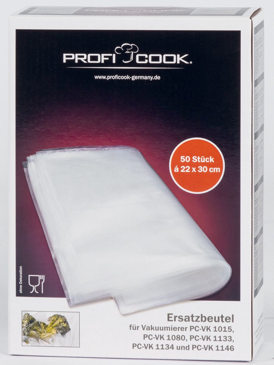 Profi Cook 8910151 50x vacuümzak klein 22 x 30 cm.