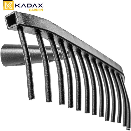 KADAX Tuinhark van staal, steenhark, hark zonder steel, robuuste rekenkop, hark, tuingereedschap (rechthoekig, 14 tanden) van Merkloos	 — afbeelding 2