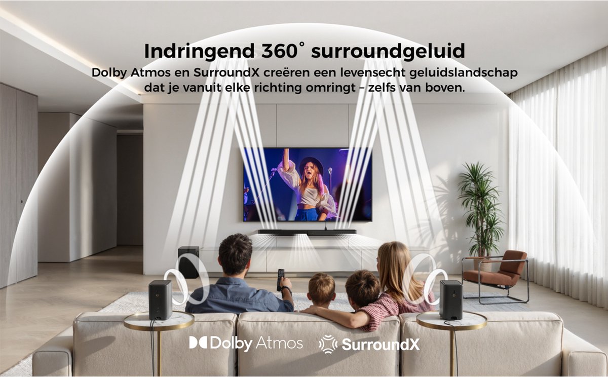 Afbeelding 3 van ULTIMEA Skywave F40 Boom - 5.1.2 Dolby Atmos Soundbar met 6,5-inch Subwoofer geschikt voor TV - Zwart