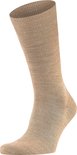 Chaussette Falke Airport beige, de couleur unie avec une texture chinée et un revers côtelé.
