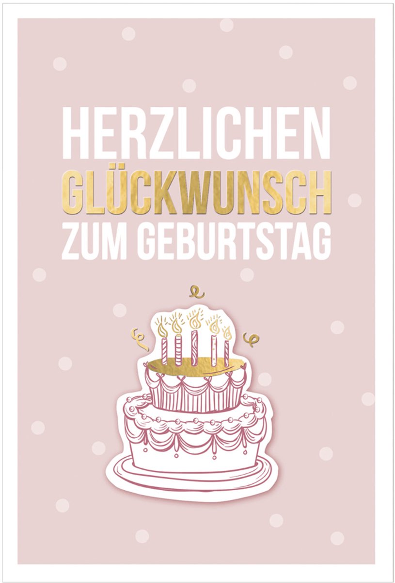 SUSY CARD verjaardagskaart, 115×170 mm, kraft envelop met foliedruk