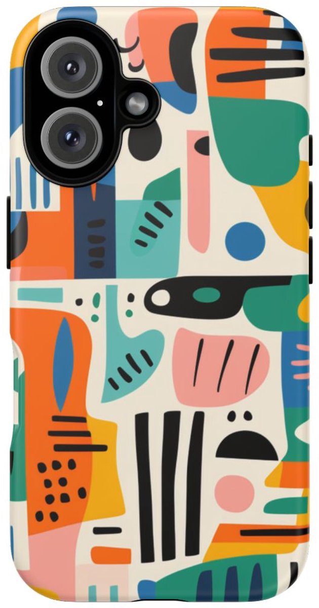 Kleurrijk Abstract Geometrisch Patroon – Telefoonhoesje Geschikt voor iPhone 16