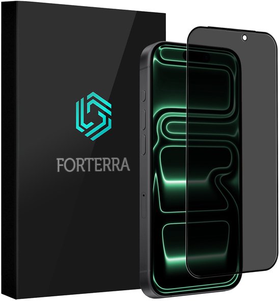 Forterra Protection d'écran adaptée à iPhone 17 Pro Max Protection d'écran de confidentialité en Glas trempé Couverture complète - Protection d'écran adaptée à iPhone 17 Pro Max Protection d'écran de confidentialité Anti- Spy