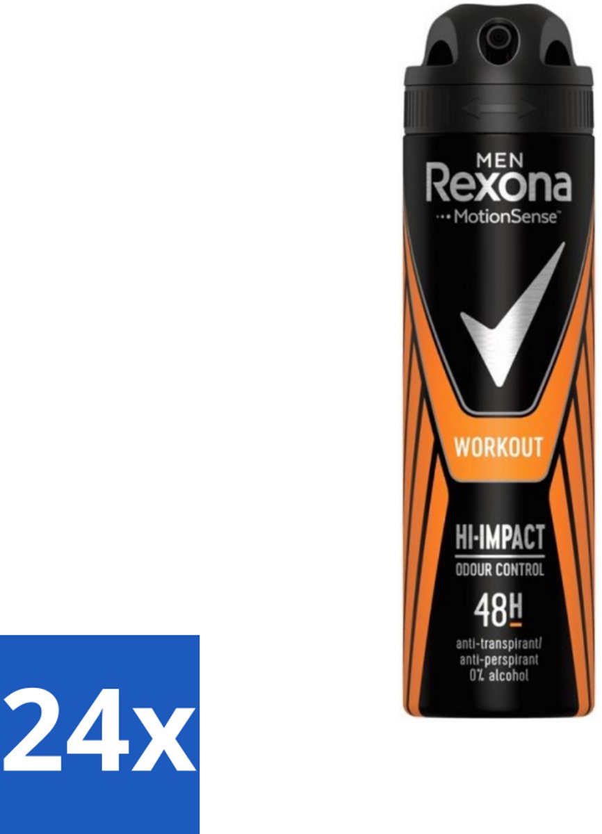 24 x Rexona Men - MotionSense - Deodorant Spray - Anti-transpirant - 150 ml - Deodorant Spray - Zweetgeur - Zweetbescherming - Mannelijke Deodorant - Anti-transpirant