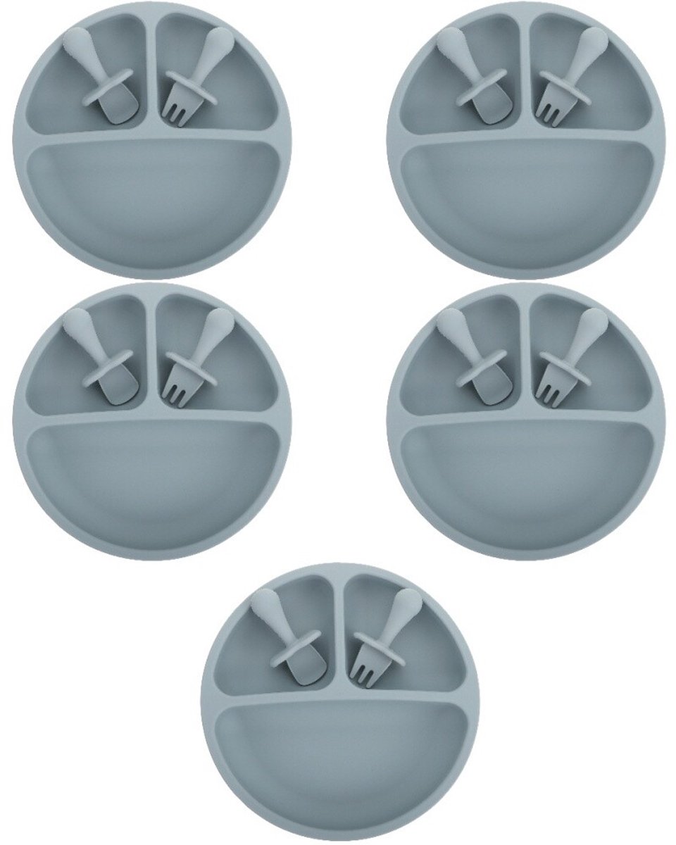 Image of 5-delige babyvoeding trainingsbestekset met vork en lepel