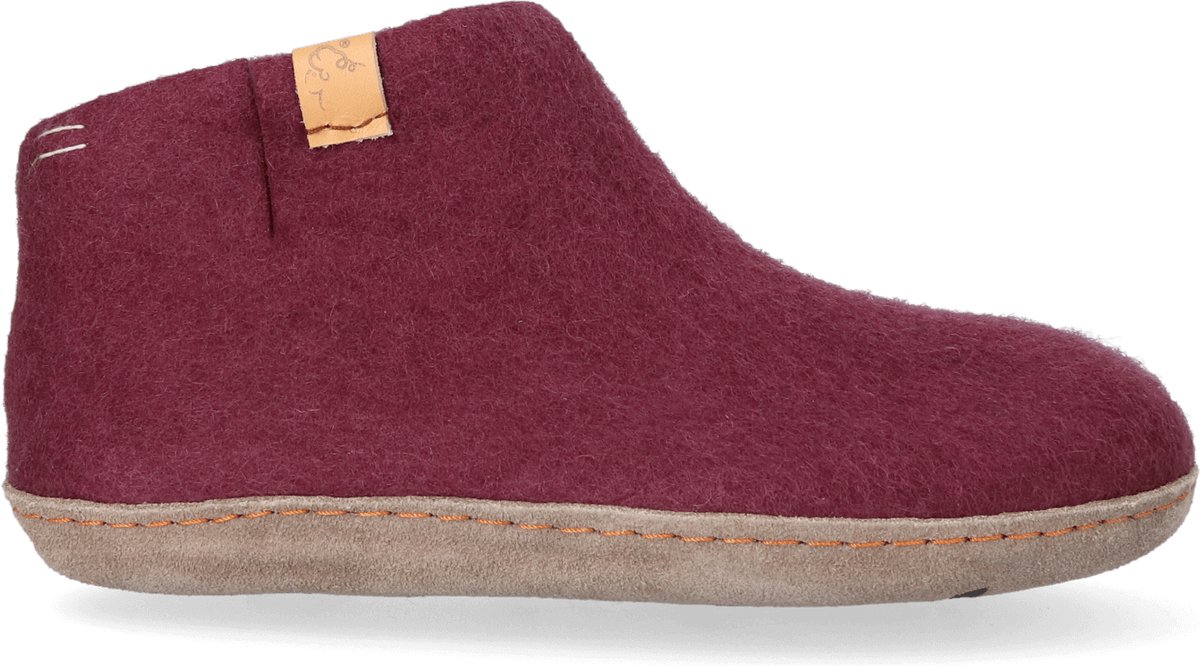 Tofvel - Mula - Unisex - Pantoffels Wol - Bordeaux