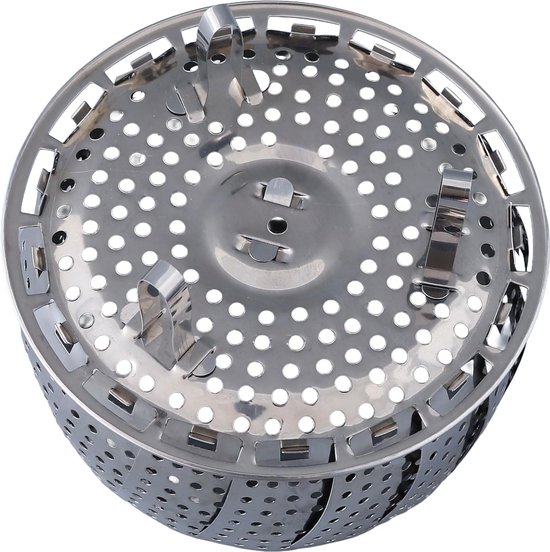 Roestvrijstalen stoompan, stoominzet, roestvrijstalen stoompan, geschikt voor binnendiameter van 21,7 - 22 cm, met handvat, voor groenten, knoedels, vis, garnalen, krabben