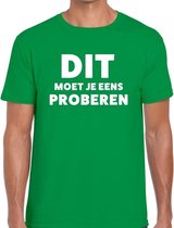 Dit moet je eens proberen beurs/evenementen t-shirt groen heren M