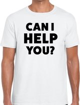 Can i help you beurs/evenementen t-shirt wit heren - verkoop/horeca shirt L