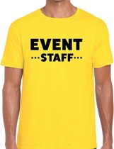 Event staff tekst t-shirt geel heren - evenementen crew / personeel shirt XL