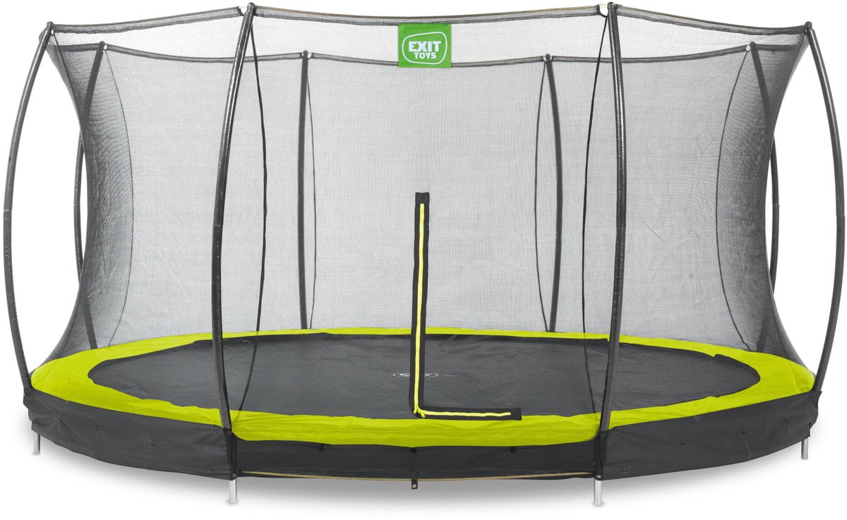 EXIT Silhouette inground trampoline ø427cm met veiligheidsnet - groen