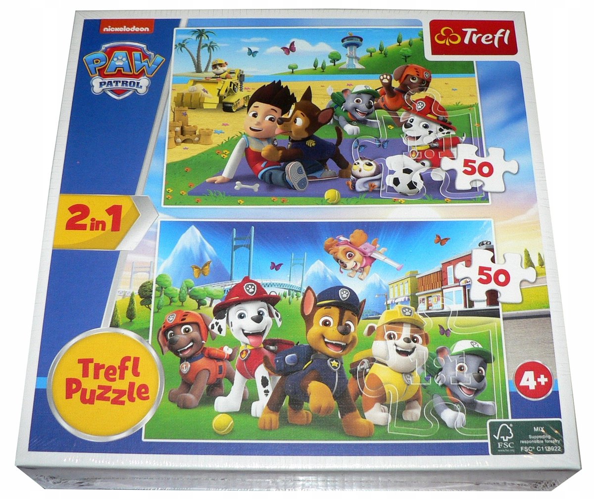 Trefl Paw Patrol Puzzels 2x50 Stuks - 2 in 1