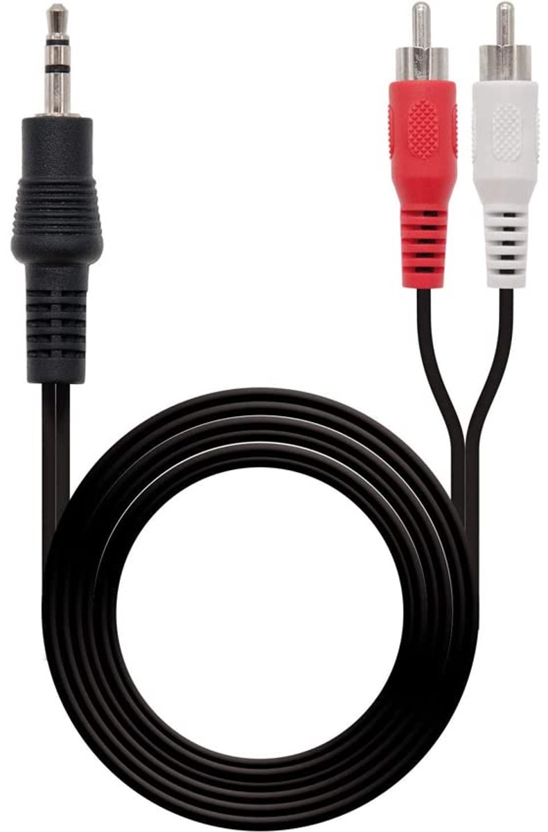 Audiokabel 3,5 mm naar 2x RCA - Stereo Kabel Zwart 1,5 m