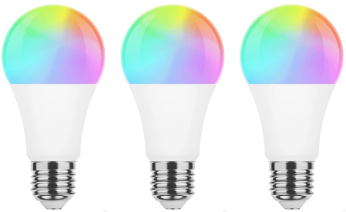 Modee Smart E27 LED Lamp met Afstandsbediening - 9.4W - Slimme Lamp - RGB en Neutraal Wit - A60 Lamp - 3 Stuks