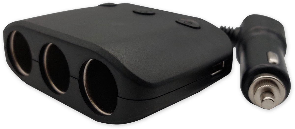 ProRide Auto Sigarettenaansteker Splitter met Schakelaars - 3x 12V stopcontacten - 2x USB poorten