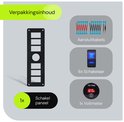 Inhoud van de verpakking: schakelpaneel, 6 schakelaars, voltmeter en aansluitkabels.