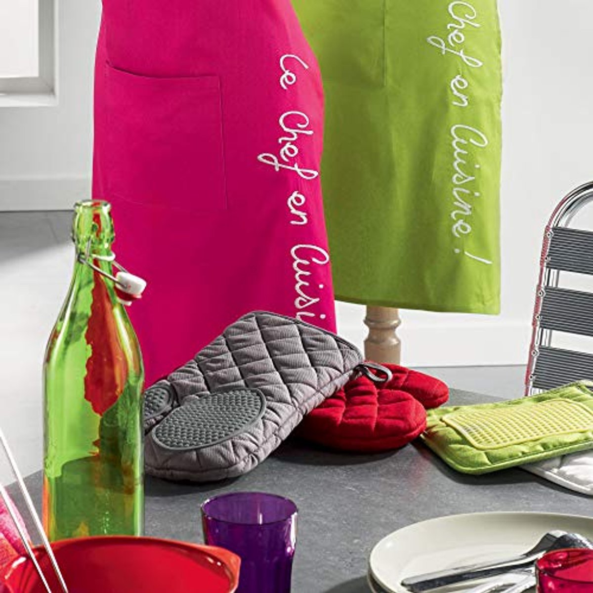 Ovenhandschoen 30 X 18 cm - Polykatoen en Siliconen - Zwart